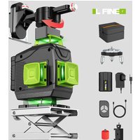 LFINE Professional Laser Level: 360 Cross, Green Laser, Self-Leveling Horizontal Vertical Precision,Construction Tools