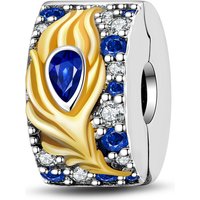925 Sterling Silver Charms Bead CZ Zircon Feather Drip Oil Safety Buckle Fit Original Bracelet DIY Women Jewelry Gift