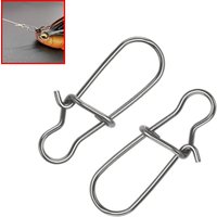 50Pcs Fishing Swivel Connector Hooks Line Clip Lock Carabiners Stainless Steel Fishing Fastener Snaps Tools