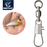 DNDYUJU 20pcs Fishing Swivels Ball Bearing Interlock Snap Pin Stainless Steel Fishing Accessories Fishing Lures PinConnector