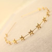 Fashion Women Gold Silver Metal Pentagram Star Hairbands Geometric Thin Headbands Elegant Headdress For Daily Party