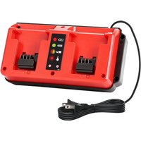 18V Battery Dual Charger Station 2 Port Compatible with Milwaukee M18 18V Battery, Mini Multi-Voltage Charger Input 100-240V