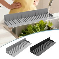 Silicone Sink Edge Protector and Splash Guard Mat 5° Slope for Faster Drainage 5mm Thick Sink Splashproof Protector