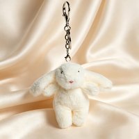 Stuffed Animals Cute Cartoon Rabbit Keychain Love Pompom Trinket Toy Women Bag Car Keychain Mobile Phone Pendant Jewelry Gift