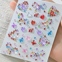 1/5Pcs Colorful Star/Moon/Butterlfy/Round Crystal Tattoo Stickers Bling Diamond Face Decal DIY Fac/Body Party Rhinestone Slider
