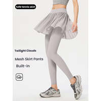 High Waist Tennis Skirt Pants Tummy Control Pleated Skirts Women Summer Yoga Gym Casual Mesh Layered Skirt Woman Clothing