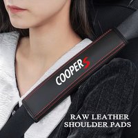 2Pcs Nappa Leather Car Seat Belt Shoulder Pad Covers For Mini Coopers R56 R50 R51 R52 R53 R52 R55 R57 r58 r59 R60 Countryman Car