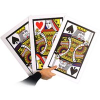 3pcs Automatic Three Card Monte - Giant, Plastic (45*30cm),Magic Tricks Card Change Magie Stage Illusion Gimmick Comedy Props
