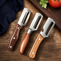 Stainless Steel Specialized Peeler Multi-Function Kitchen Peeler for Potatoes and Pumpkins Peeler with Wooden/Steel Handle
