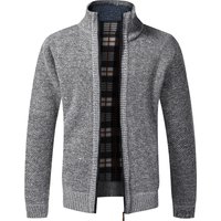 Top Qualität Herbst Winter Neue männer Jacke Slim Fit Stehkragen Zipper Jacke Männer Solide Baumwolle Dicke Warme Pullover