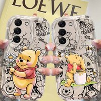 Winnie the Pooh Cute Cover For Samsung Galaxy S26 S25 S24 S23 S22 S21 S20 FE Ultra Plus Cream Pattern Soft Phone Case