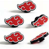 Cool Anime Red Cloud Shoe Charms Ninja PVC Clog Sandal Decorations Fashion DIY Shoe Accessories for Party Gifts Favors