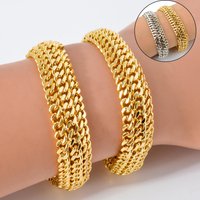 Bracelets en chaîne à maillons en cuivre de 12MM de large pour unisexe, plaqué or 18 carats, bracelet gourmette Miami, Punk, bijoux classiques, cadeau de fête