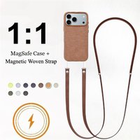 Official for MagSafe Technology Woven Case with Magnetic Woven Strap Lanyard for IPhone 17 Pro Max Air Wireless Charging Cover