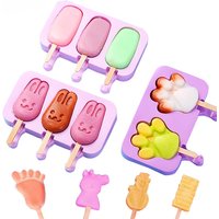 Multi-hole Silicone Popsicle Mold, Reusable DIY Ice Cream Bar Maker, Homemade Ice Pop Tray for Freezer