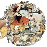 50PCS Fun Manga Graffiti Stickers Handbooks DIY Luggage Notebooks Motorcycles PET Waterproof Stickers