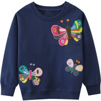 Little Maven Mädchen-Sweatshirts, neue Tier- und Schmetterlingsapplikationen, Baumwolle, O-Ausschnitt, Kleidung für Babys, Herbst-Kinderkleidung