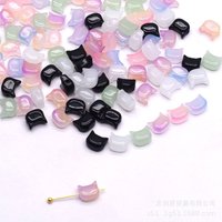 DW01 10Pcs 6*7MM Mini Cat Cute Fresh Exquisite Head Glass Handmade Bead Charm Beads DIY Bracelets Necklace Trend Accessories