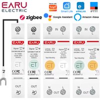 Wyłącznik automatyczny EARU Tuya EWeLink WiFi ZigBee Smart MCB z licznikiem energii kWh, ochroną przed przepięciami i przetężeniami, przekaźnikiem i zdalnym sterowaniem.