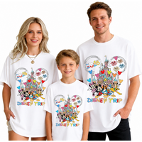 Family Print Tops, Men's and Women's Parent-child Outfits, Universal Fashion Short-sleeved T-shirts, Outdoor Casual