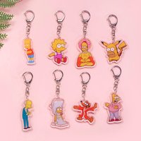 1/15Pcs Disney Cartoon The Simpsons Acrylic Keychain Cute Backpack Pendant Funny Bag Charms Accessories Decoration Holiday Gifts