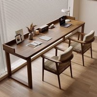 Desk double home desk table bedroom children's study table solid wood computer desk strip student student