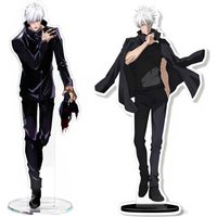 2styles Anime JUJUTSU3 Satoru Gojo Black Suit Figure Acrylic Stand Collectible Gojo Standing Plate Desk Ornaments Toys Gifts