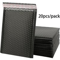 20Pcs Co-Extruded Bubble Mailers, Black/Pink Waterproof Padded Envelopes Shockproof Shipping Bags for Logistics Packaging