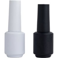 New Black/White Nail Polish Bottle 15ml Nail Polish Base Gel Dispenser Bottle With Brush Lightproof Glass Bottles Empty Bottles