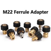 Pressure Washer Quick Connect Adapter M22 Ferrule to 1/4 and 3/8 Brass Twist Coupler Replacement Fittings for Gun and Hose