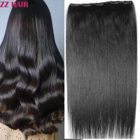 Zzhair 100% brasilia nische menschliche remy Haar verlängerungen 16 "-24" 1 stücke Set 100 g-200g 5 Clips-in einem Stück ohne Spitze natürlich gerade