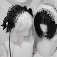 New Original Harajuku Lace Angel Hairband Subculture Lace Bow Headpiece Lolita Y2K Girl Hair Accessory