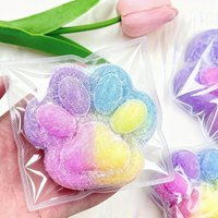 HefengCL Taba Gradient Rainbow Cat Paw, TPR Fidget Sensory Squishy Toy, Stress Relief Toy for Kids & Adults