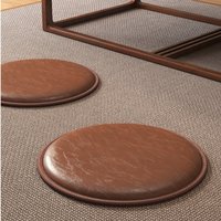 Zafu Thick Leather Cushion Non-Slip Soft Round Sitting Seat Pad 35/40cm Waterproof Dining Chair Pad Living Room