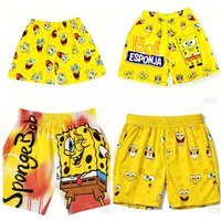 Cute and Quirky SpongeBob SquarePants 3D Printed Shorts for Adults and Children, Cosplay Casual Sports Loose Pants