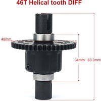 YSIDO Metal Steel 46T middle central Differential Gear Set 8009 for ZD Racing 1/8 08421 08423 08427 RC Buggy Monster Truck Car