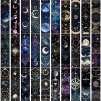 30Pcs/Set Vintage Astrology Bookmarks Celestial Moon Phase Bookmark Set Mystic Tarot Gothic Aesthetic Stationery for Book Lover