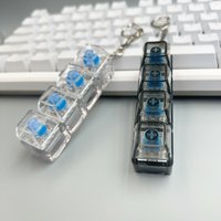 New 3/4 Keys Finger Keyboard Keycap Transparent Stress Relief Fidget Keychain Pass The Time Key Button Pinch Toy Adult Props
