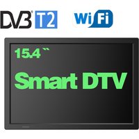 15.4 Inch WIFI Smart Tv Rechargeable Portable Mini Digital TV With DVB-T2 Digital Tv Built in Youtube Netflix Etc App