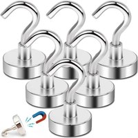 1/4/10pcs Strong Neodymium Magnetic Hook Sucker Metal 12kg 5Pounds Diameter 20mm Magnets Quick Hook Shelf Ring For Home Kitchen