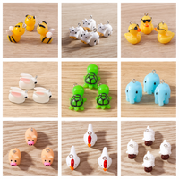 Tusember 10pcs Animal Charms Cute Resin Bee Rabbit Duck Chicken Milk Cow Pendants for Jewelry Making Earrings Necklace DIY Craft