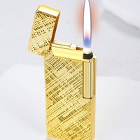 Metal Classic Open Flame Retro High-end Side Slide Grinding Wheel Open Flame Lighter Men's Gifts Inflatable Lighter