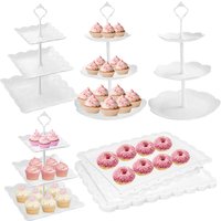 3 Tier Cupcake Stand Plastic Tiered Serving Stand Dessert Tower Tray for Tea Party Baby Shower Wedding Christmas Party