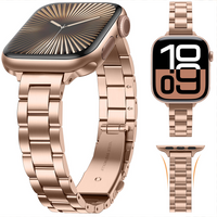 Paski do Apple Watch 10 46mm 44mm 45mm 40mm 42-41mm Cienka bransoleta ze stali nierdzewnej Ultra 49mm iWatch Series 9 8 7 6 SE 5 4
