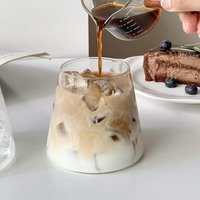 Japanese style Fuji Mountain glass beer cup Home breakfast milk juice cup Internet famous whisky cup blackjack coffee drink