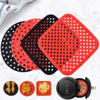 2pcs Reusable Silicone Air Fryer Mat Liner Non-Stick Steamer Pad Baking Inner Liner Cooking Mat for Kitchen Accessories