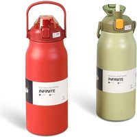 1300/1700ml Thermoskanne Wasser flasche mit Stroh Sport Tour Edelstahl Thermos flaschen thermisch tragbare Becher