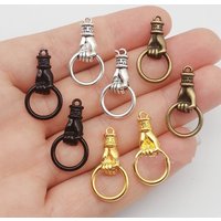 10Pcs/lot Alloy Grip Hoops Hand Charms Connector Bracelet Earrings Necklace DIY Jewelry Making Hand Pendant Jewelry Accessories