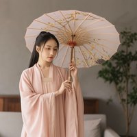 Bamboo Oil Paper Umbrella Chinese Style Rainproof Ancient Dance Umbrella Handmade Sunscreen Hanfu Umbrella for Men Women