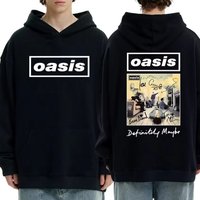 2025 Hot Sale British Rock Band Oasis Graphic Double Sided Printed Hoodie Men Women Fleece Autumn Winter Hip Hop Male Sweatshirt
